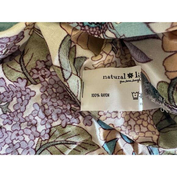 Natural Life Boho Patti side slit dress, multicolored retro floral, xsmall, nwt - Picture 7 of 8